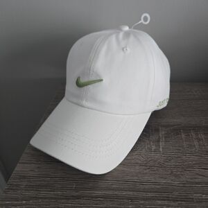 Nike White Hat with Green Logo